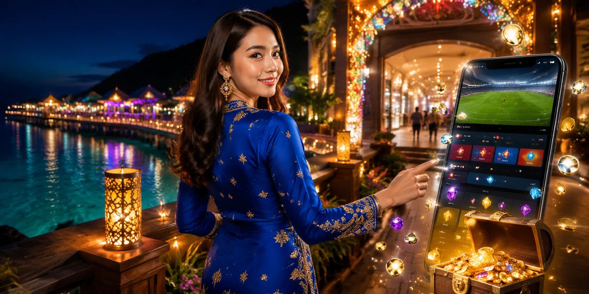 Pengguna wanita Sabah menggunakan aplikasi kasino mudah alih ayu89